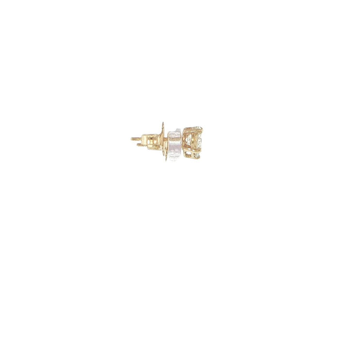 14K Yellow Gold Diamond Stud Earrings