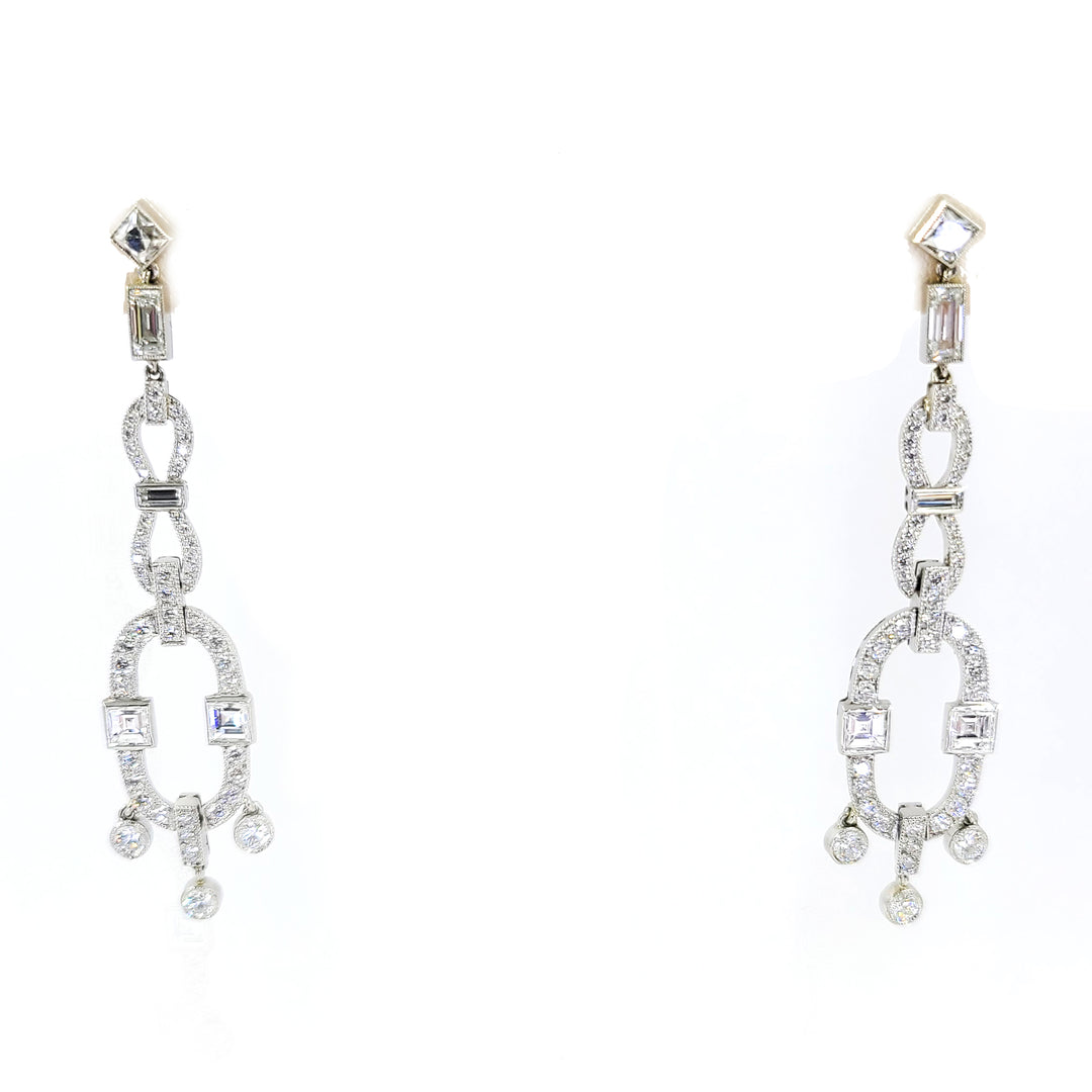 Art Deco Diamond Drop Earrings