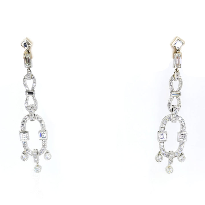 Art Deco Diamond Drop Earrings