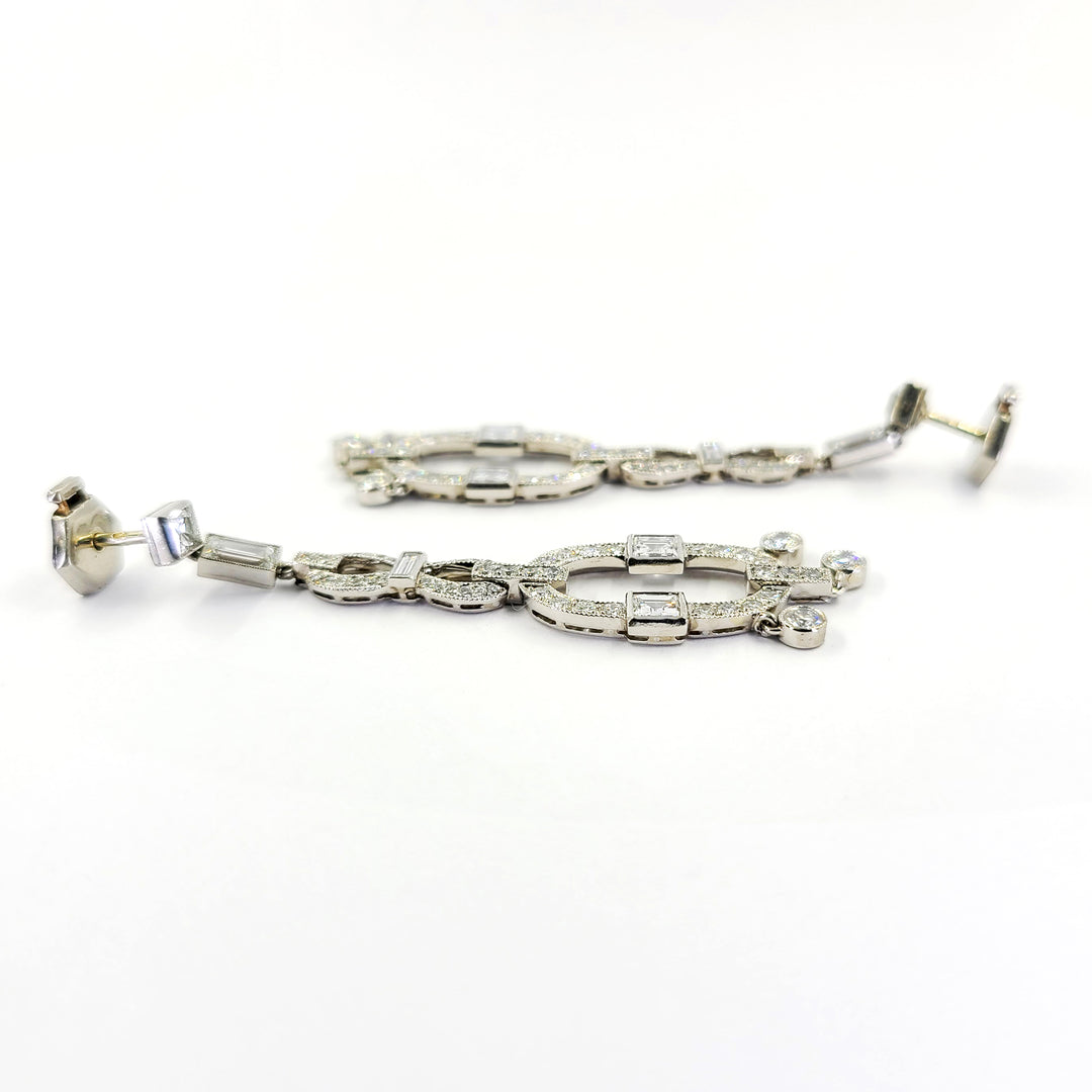 Art Deco Diamond Drop Earrings