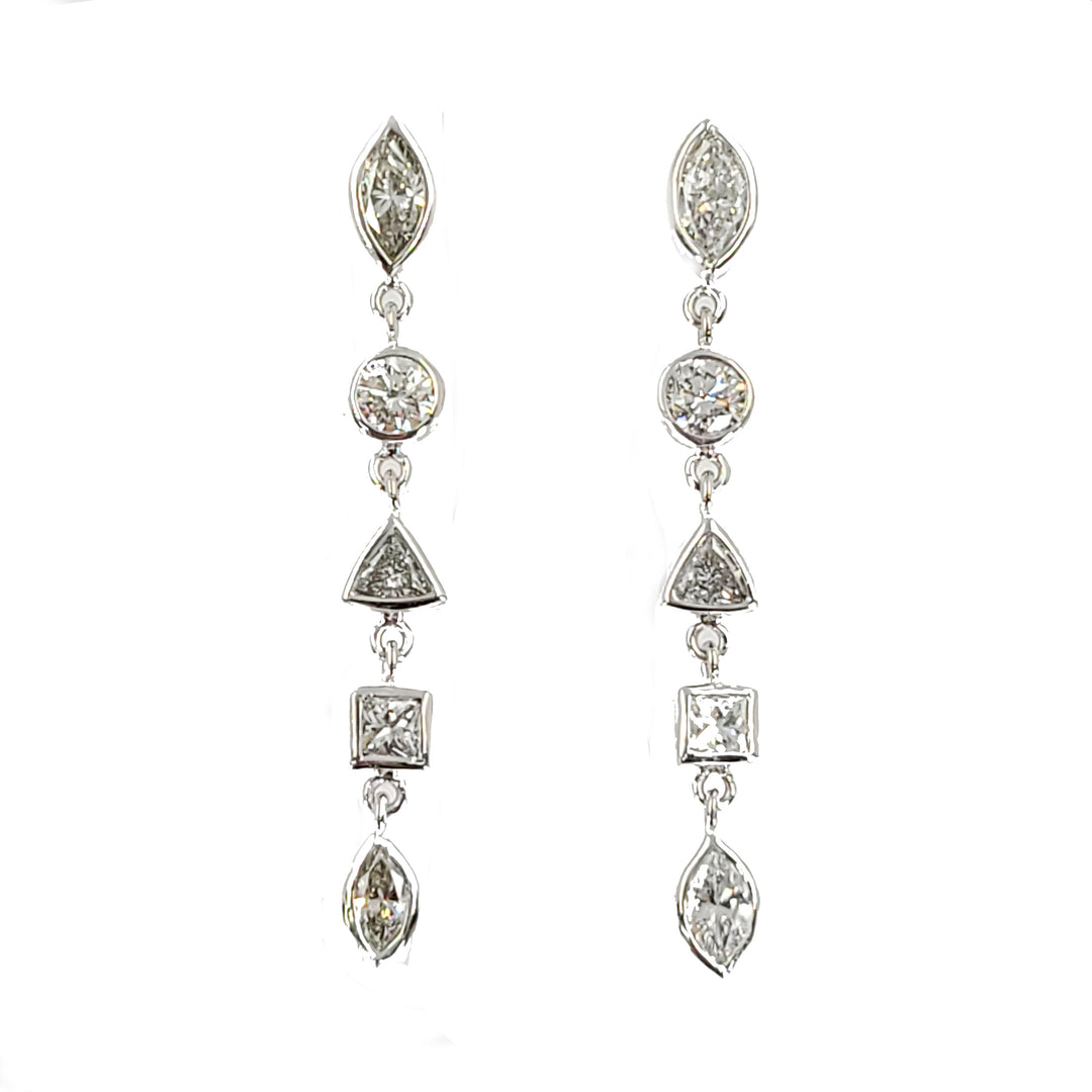 Fancy Shape Diamond Drop Earrings