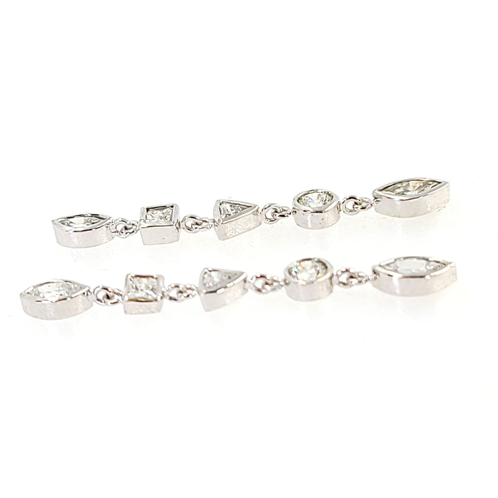 Fancy Shape Diamond Drop Earrings