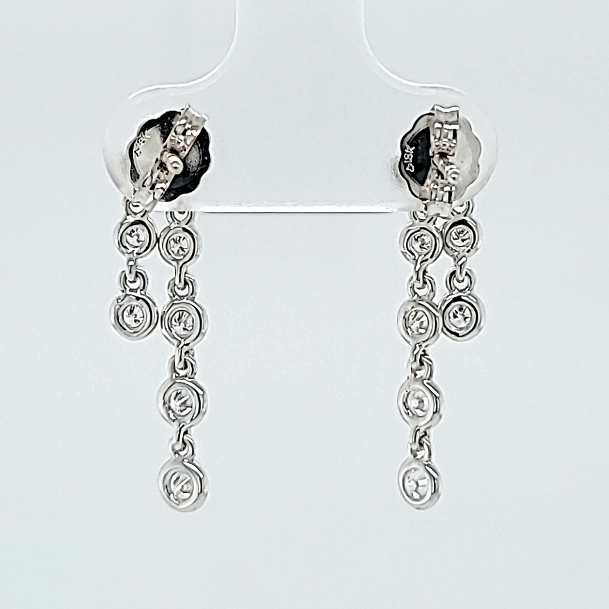 Bezel Set Diamond Drop Earrings
