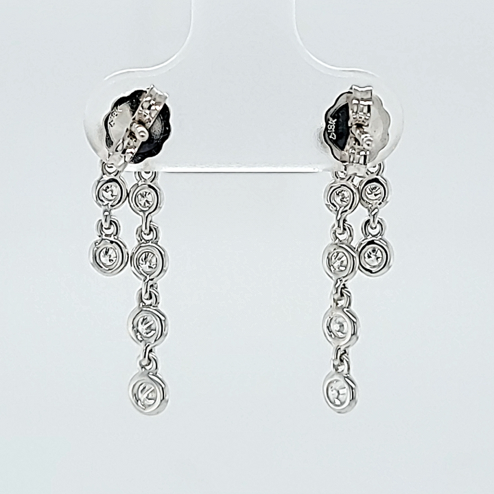 Bezel Set Diamond Drop Earrings