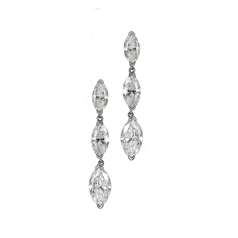 Marquise Cut Diamond Drop Earrings