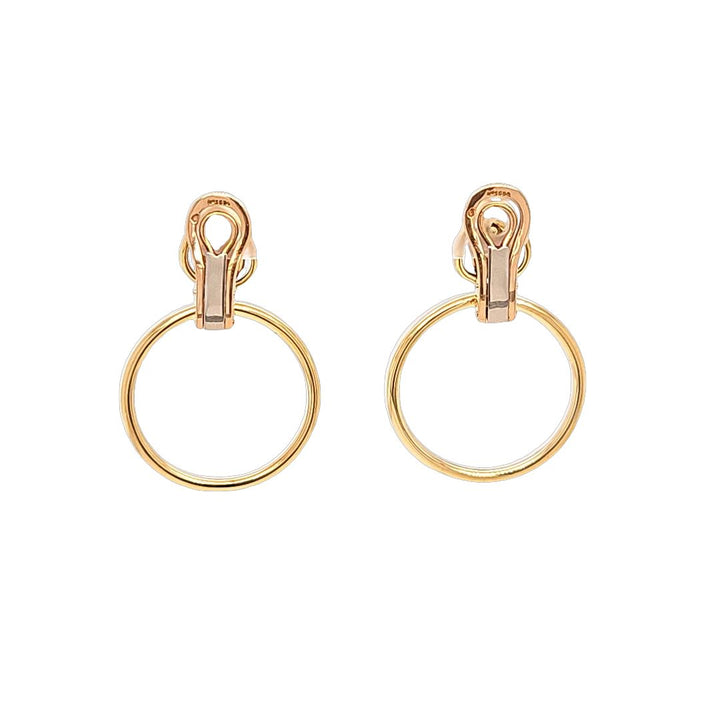 Diamond Circle Drop Earrings