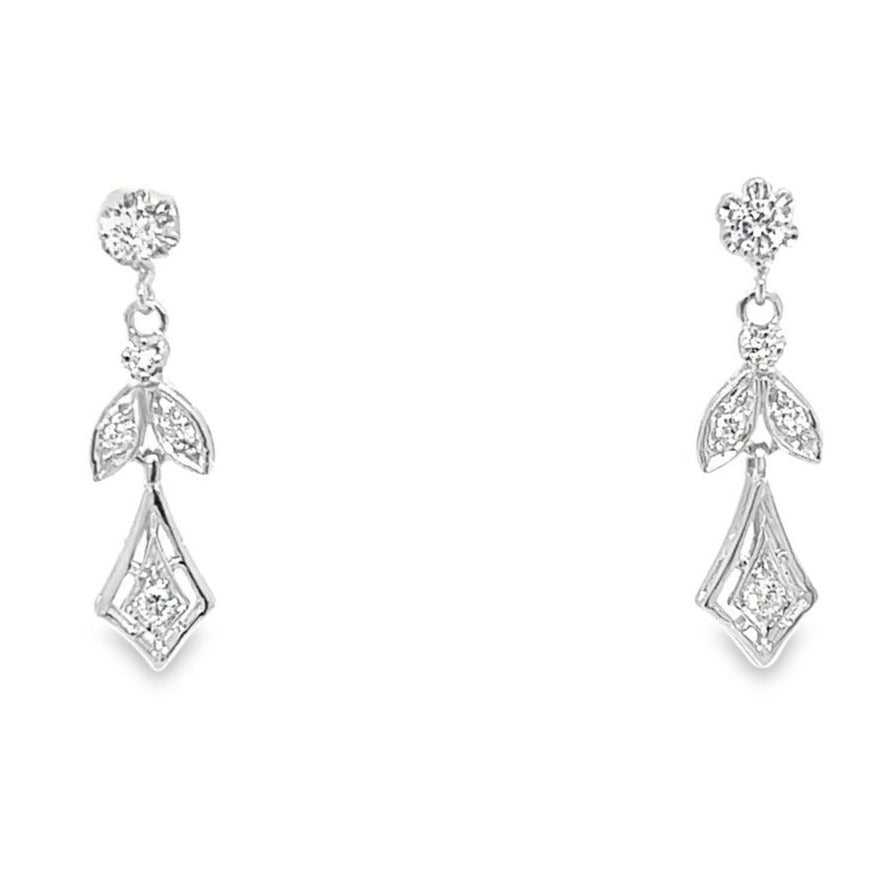 Vintage Diamond Drop Earrings