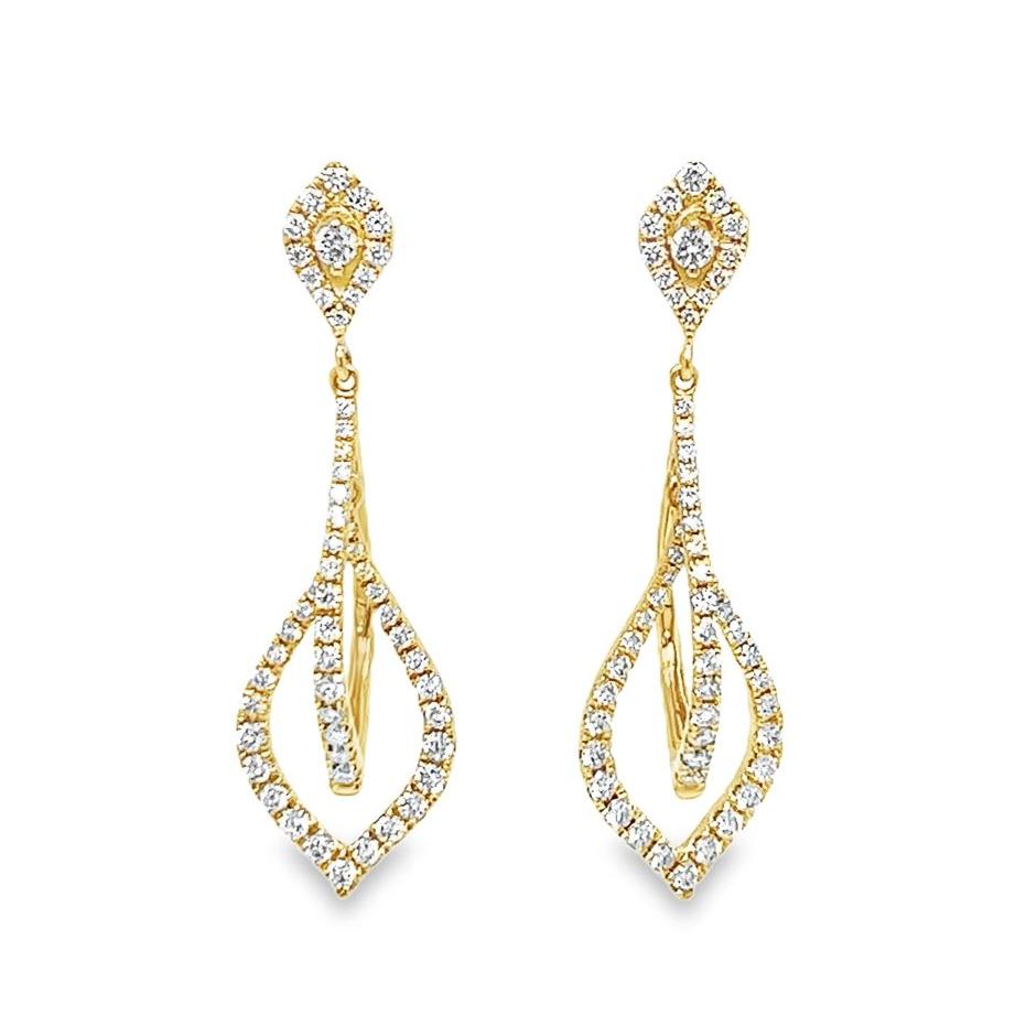 3D Diamond Dangle Earrings