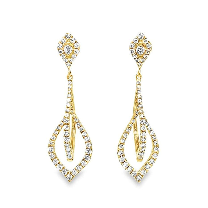3D Diamond Dangle Earrings