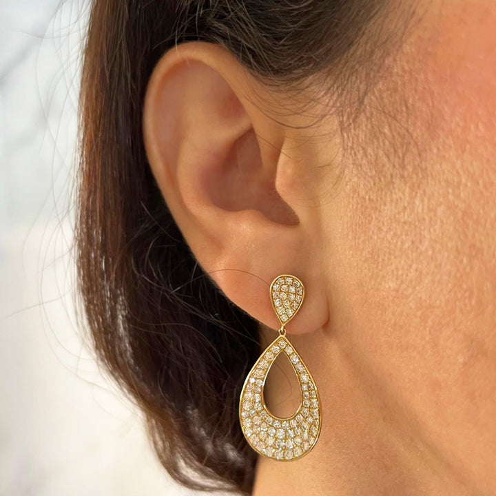 Diamond Pave Drop Earrings