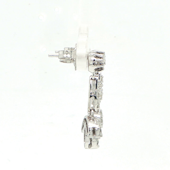 14K White Gold Diamond Drop Earrings