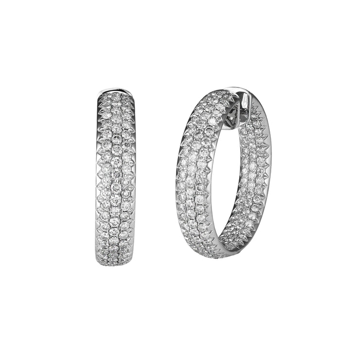 In and Out Diamond Hoop Earrings