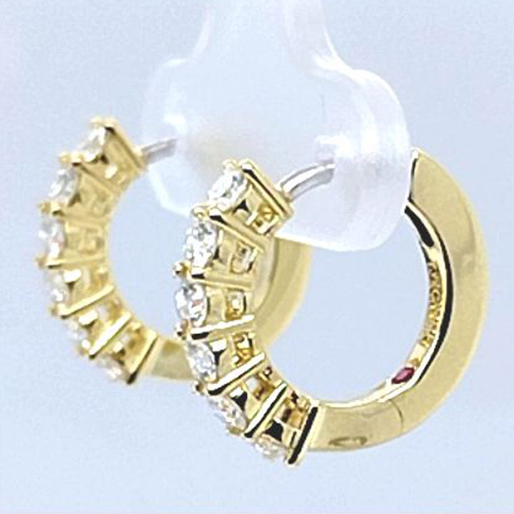 Diamond Huggie Hoop Earrings