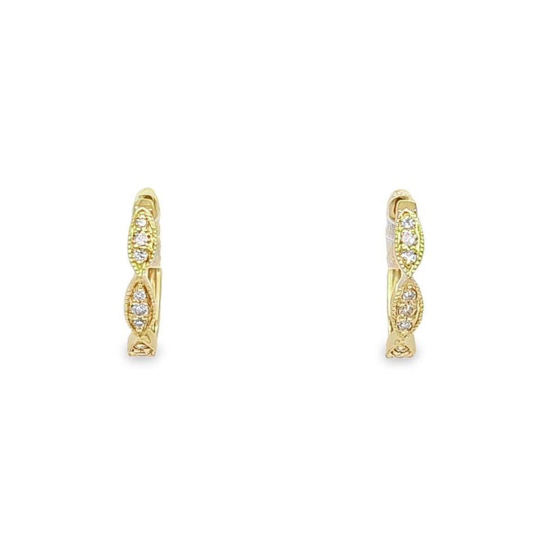 Scalloped Diamond Huggie Earrings