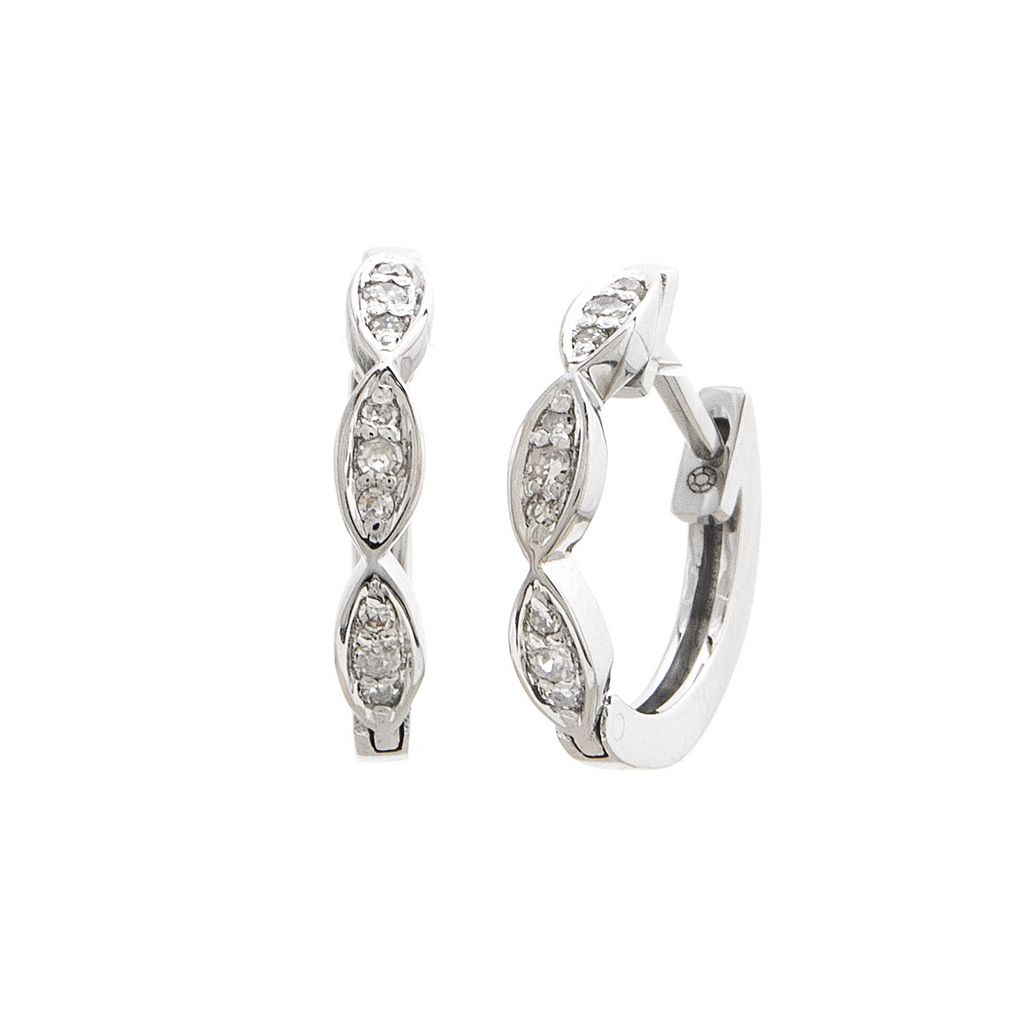 Scalloped Diamond Huggie Earrings