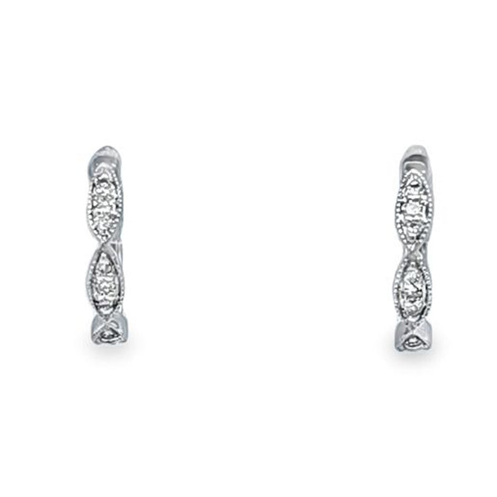 Scalloped Diamond Huggie Earrings