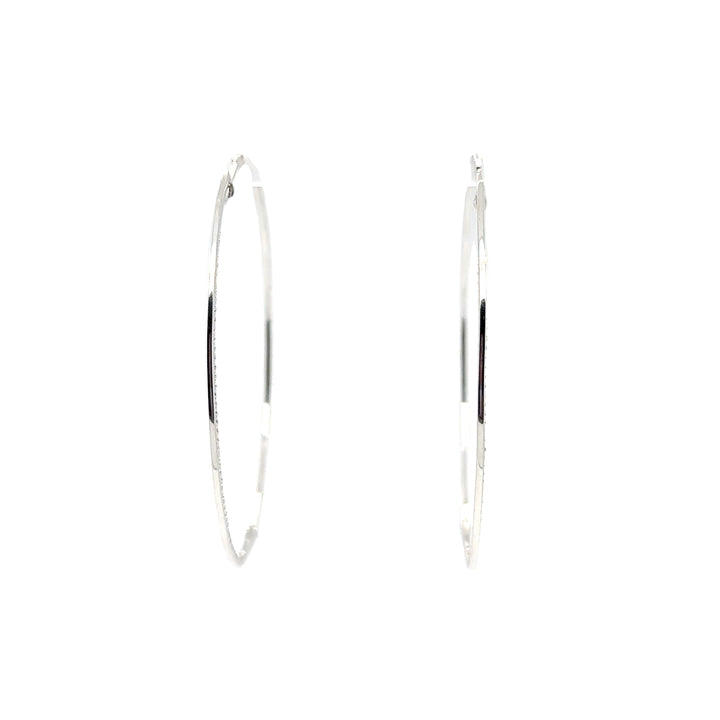 Large Thin In and Out Diamond Hoop Earrings