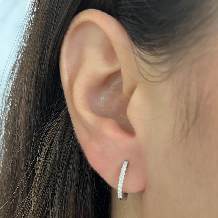 Roberto Coin 18K Baby Diamond Hoop Earrings