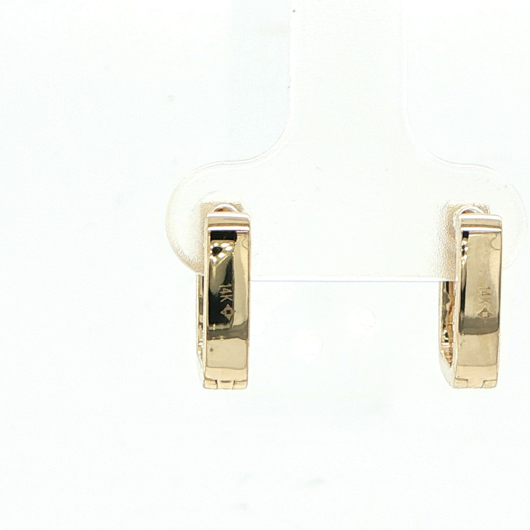 14K Yellow Gold Baguette Hoop Earrings