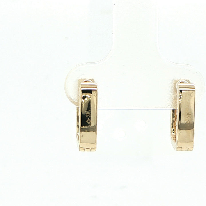 14K Yellow Gold Baguette Hoop Earrings
