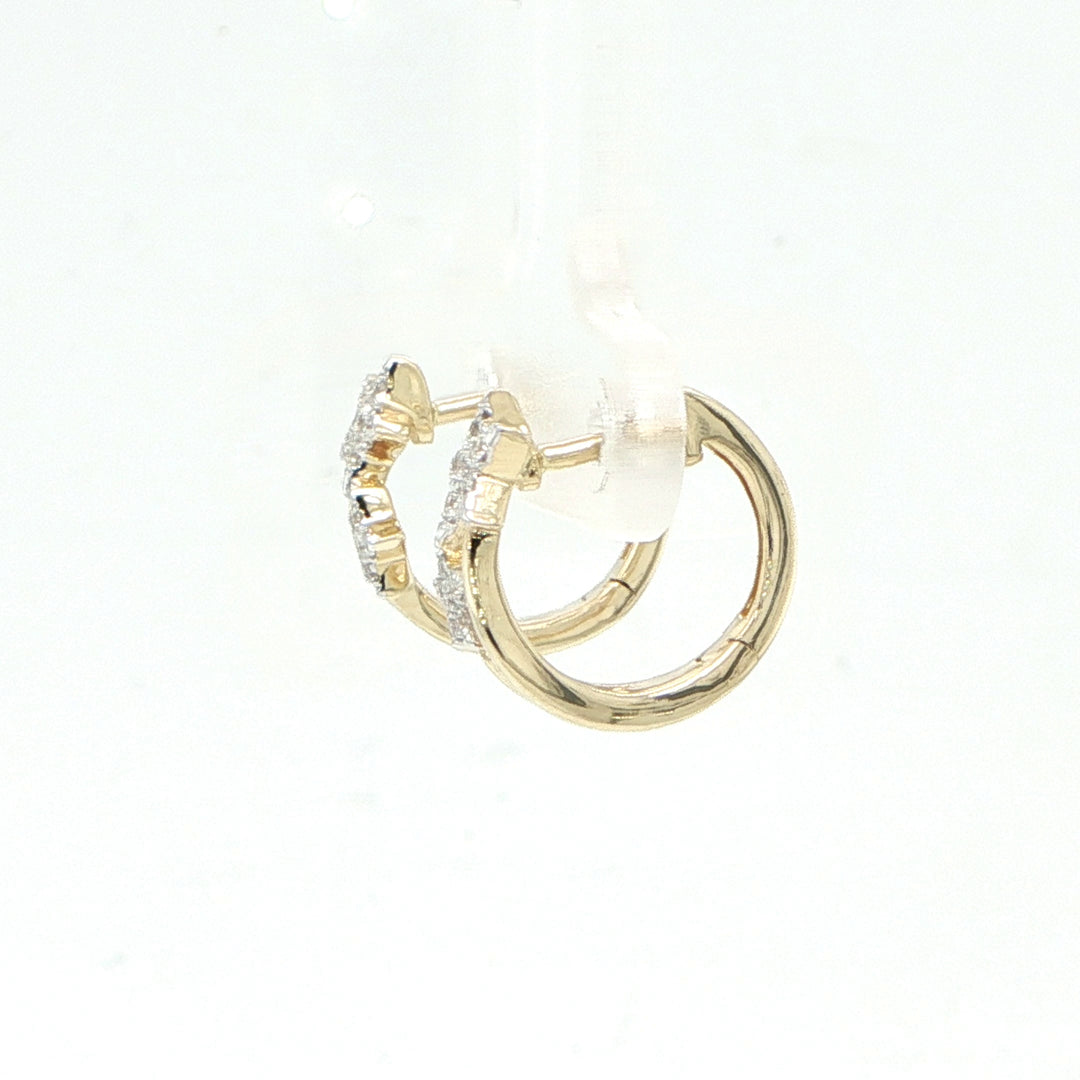 14K Yellow Gold Diamond Star Earrings