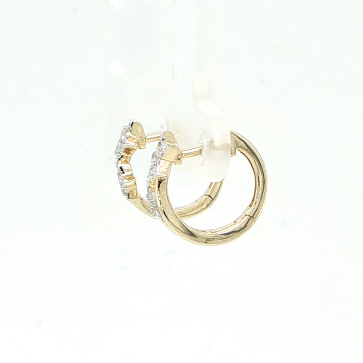 14K Yellow Gold Diamond Star Earrings
