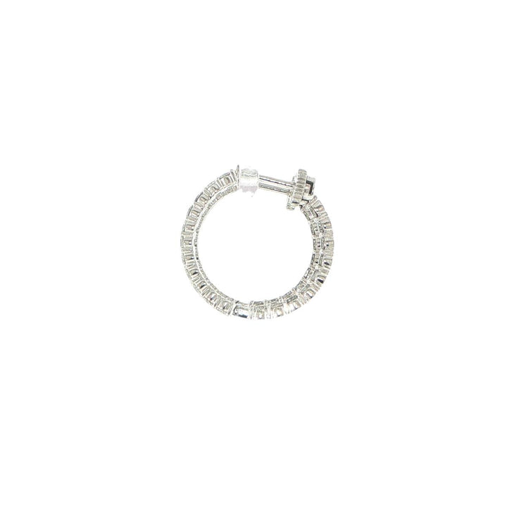14K White Gold Inside-Out Diamond Hoop Earrings