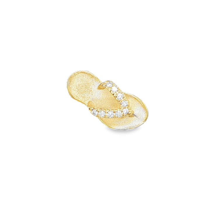 14K Yellow Gold HOKU Flip Flop Diamond Pendant