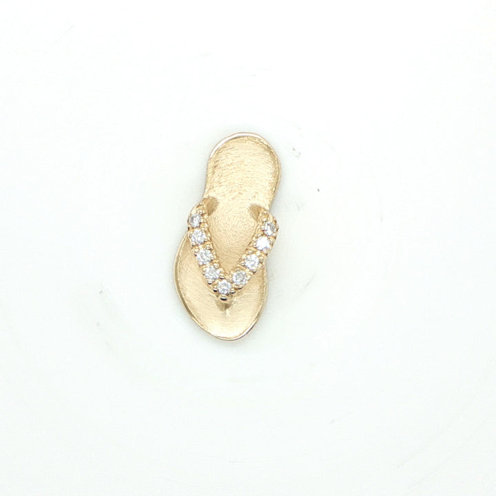 14K Yellow Gold HOKU Flip Flop Diamond Pendant