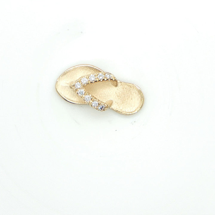 14K Yellow Gold HOKU Flip Flop Diamond Pendant