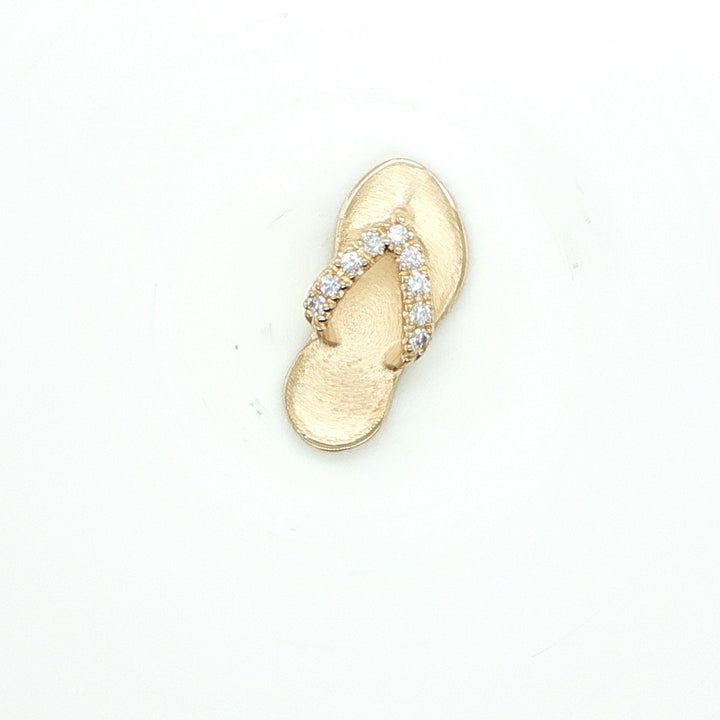 14K Yellow Gold HOKU Flip Flop Diamond Pendant
