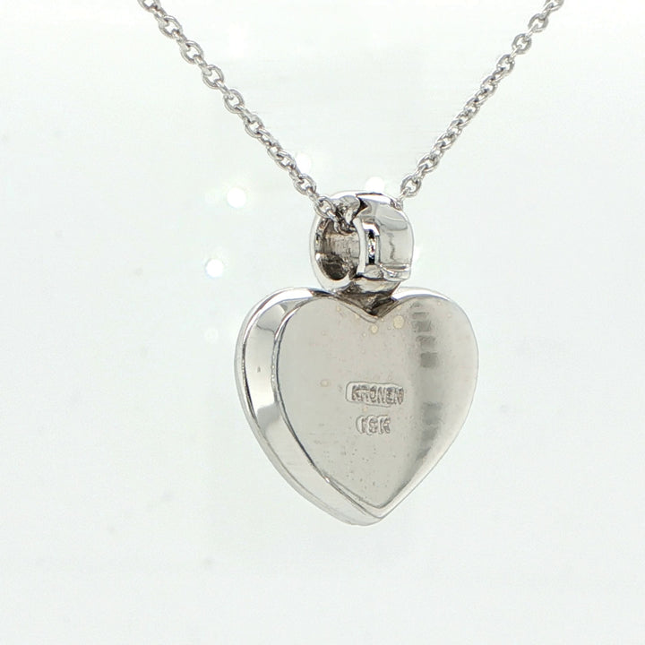 Kronen White Gold Diamond Heart Locket Pendant