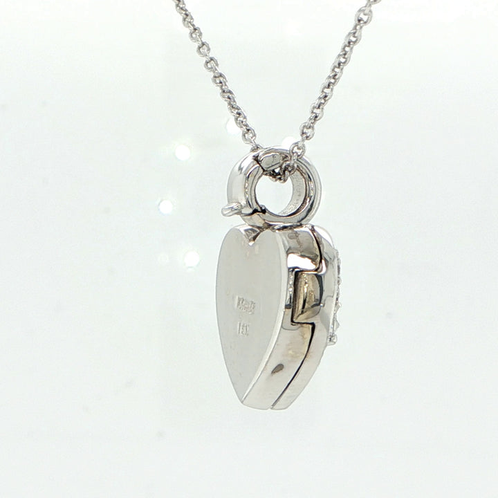 Kronen White Gold Diamond Heart Locket Pendant