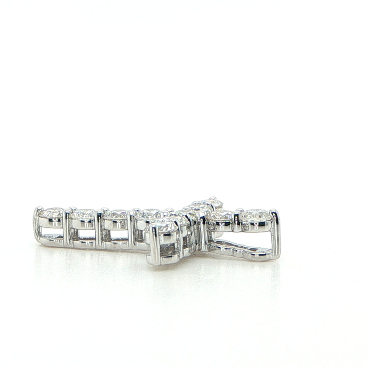 14K White Gold Diamond Cross Pendant