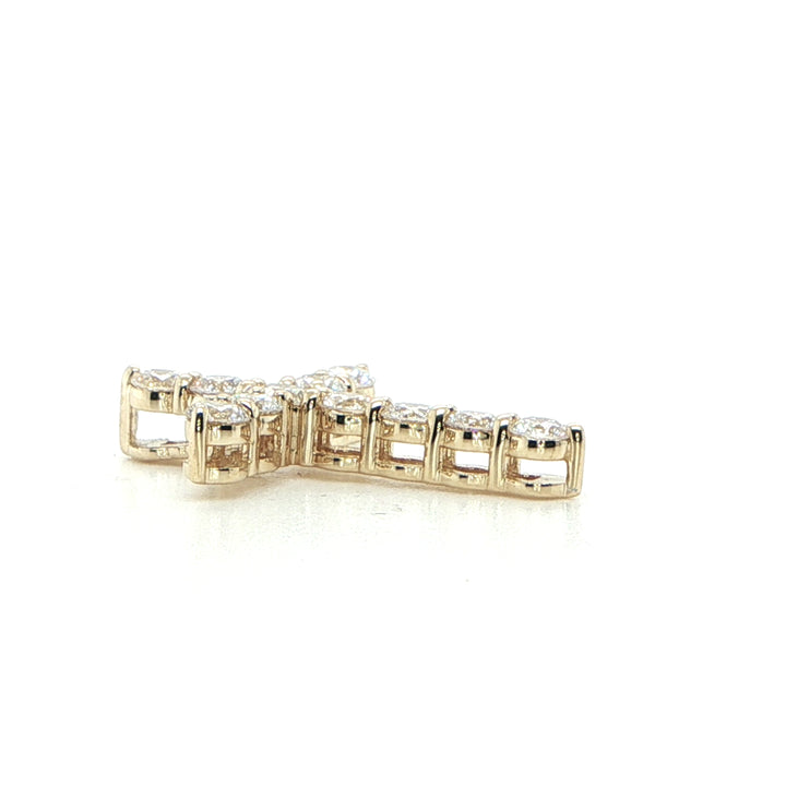 14K Yellow Gold Diamond Cross Pendant