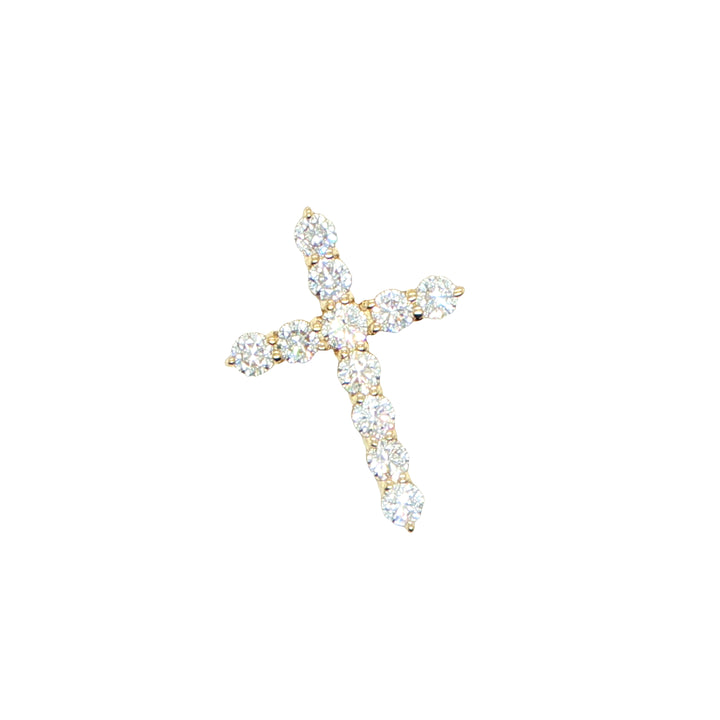 14K Yellow Gold Diamond Cross Pendant