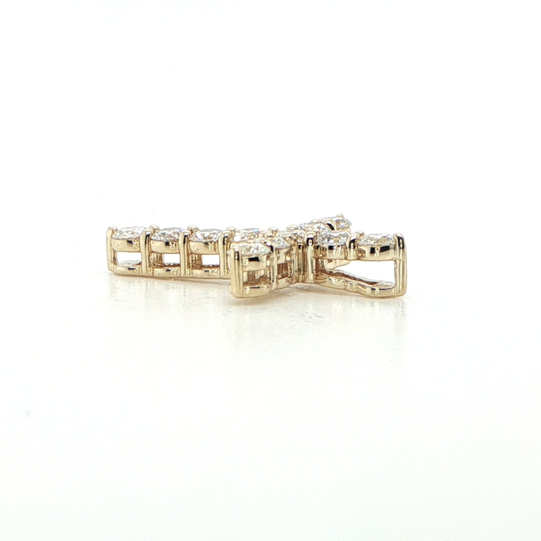 14K Yellow Gold Diamond Cross Pendant