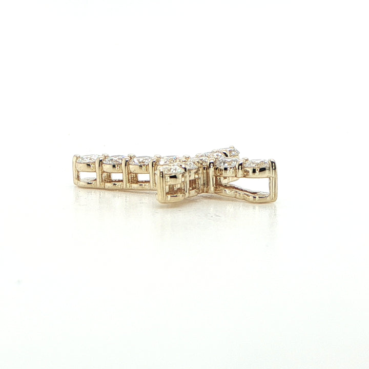 14K Yellow Gold Diamond Cross Pendant