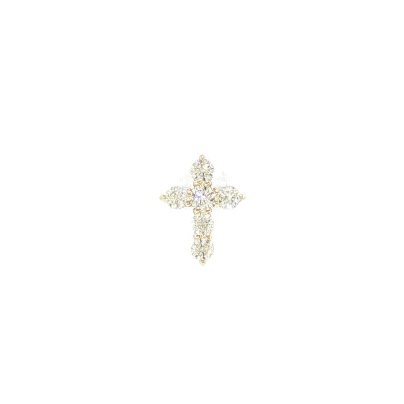 14K Yellow Gold Diamond Cross Pendant