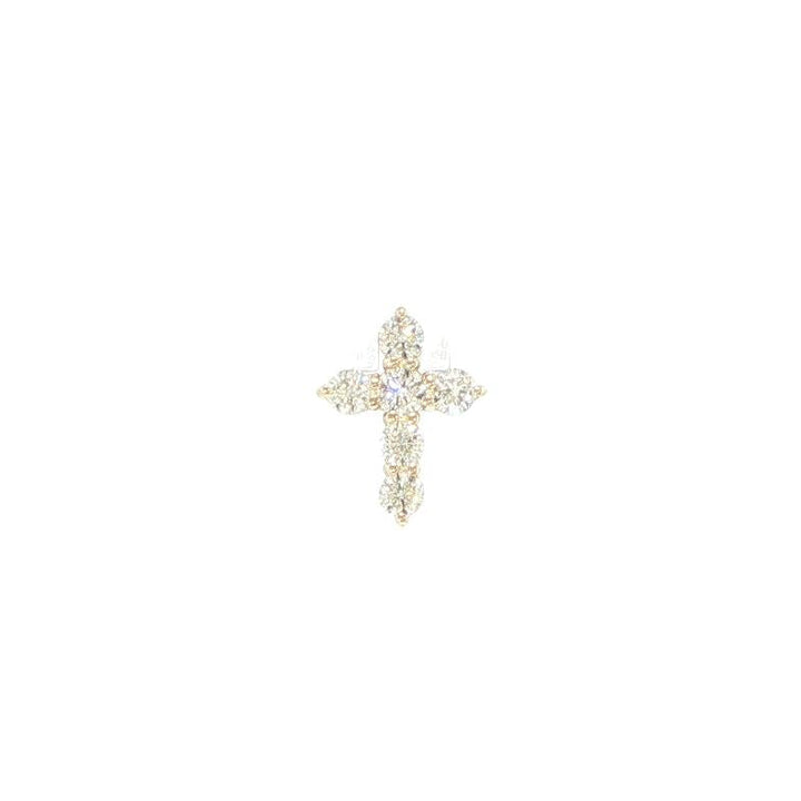 14K Yellow Gold Diamond Cross Pendant