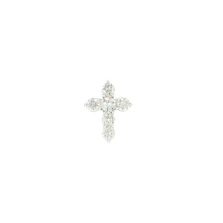 14K White Gold Diamond Cross Pendant
