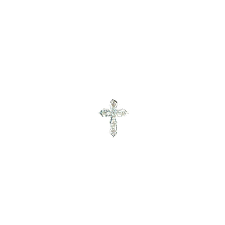 14K White Gold Diamond Cross Pendant