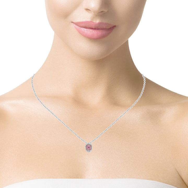 Fancy Pink Purple Diamond Pendant Necklace