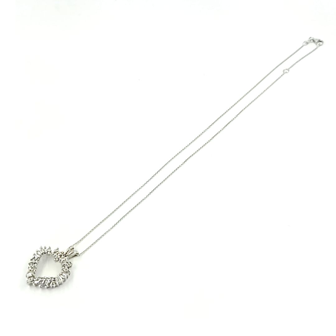 Diamond Heart Outline Pendant Necklace