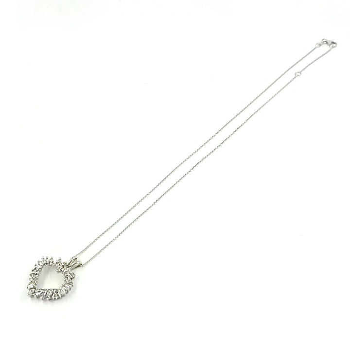 Diamond Heart Outline Pendant Necklace
