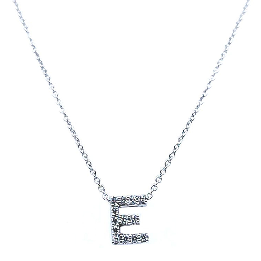 Tiny Initial ''E'' Necklace