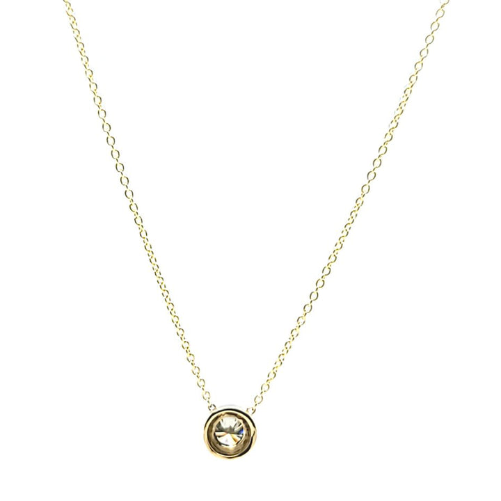 0.50 Carat Bezel Set Diamond Solitaire Necklace
