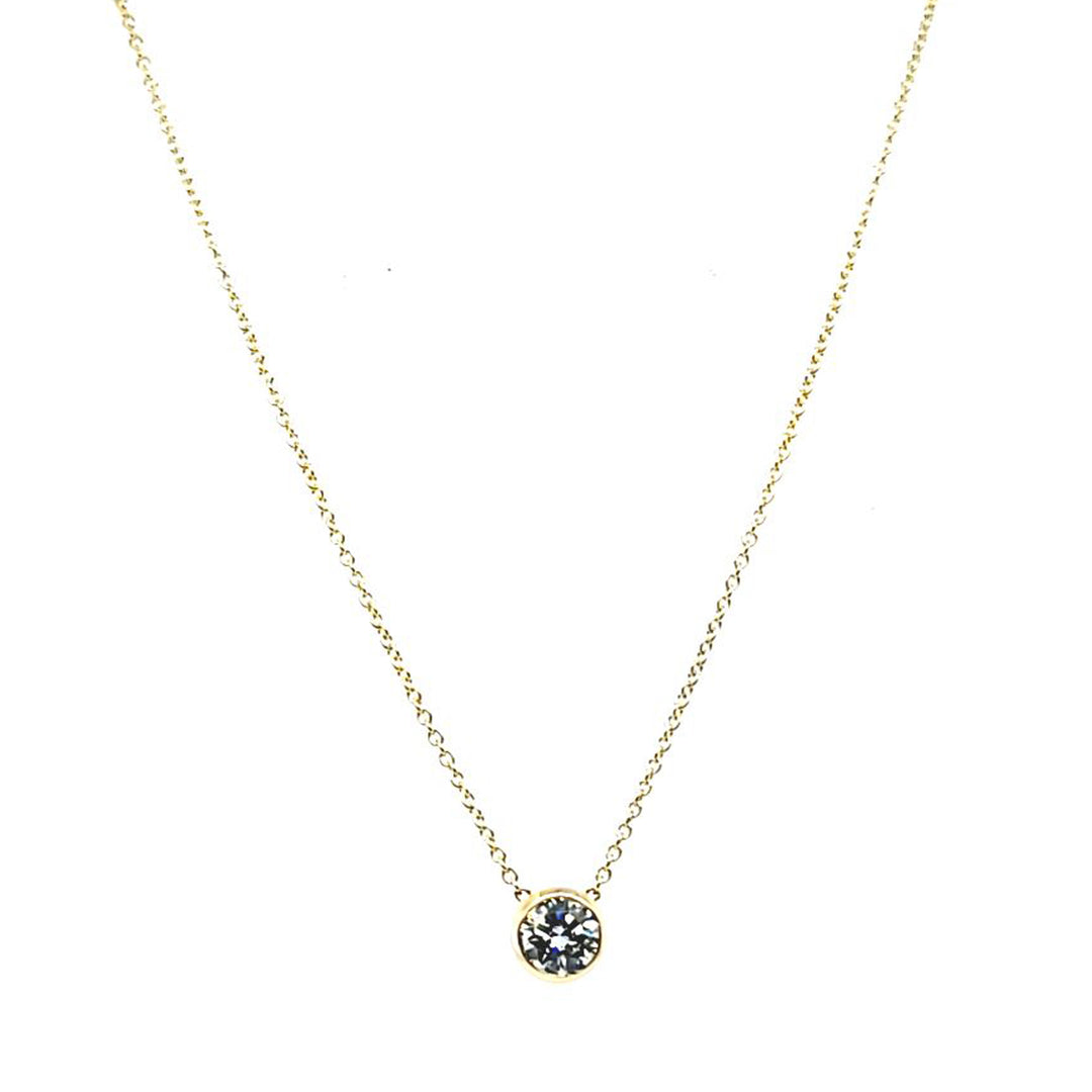 0.50 Carat Bezel Set Diamond Solitaire Necklace