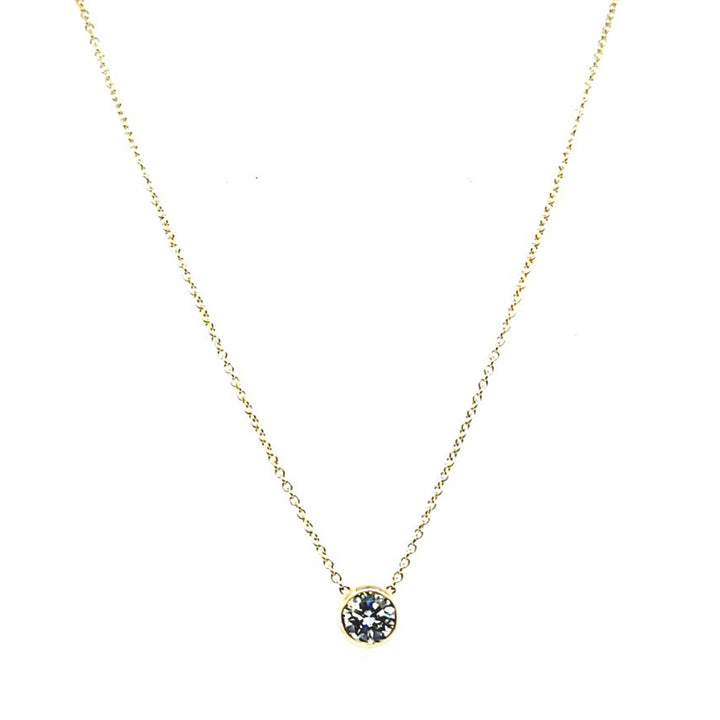 0.50 Carat Bezel Set Diamond Solitaire Necklace