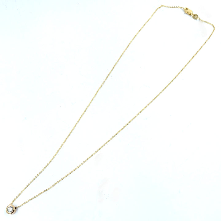 0.40 Carat Bezel Set Diamond Solitaire Necklace